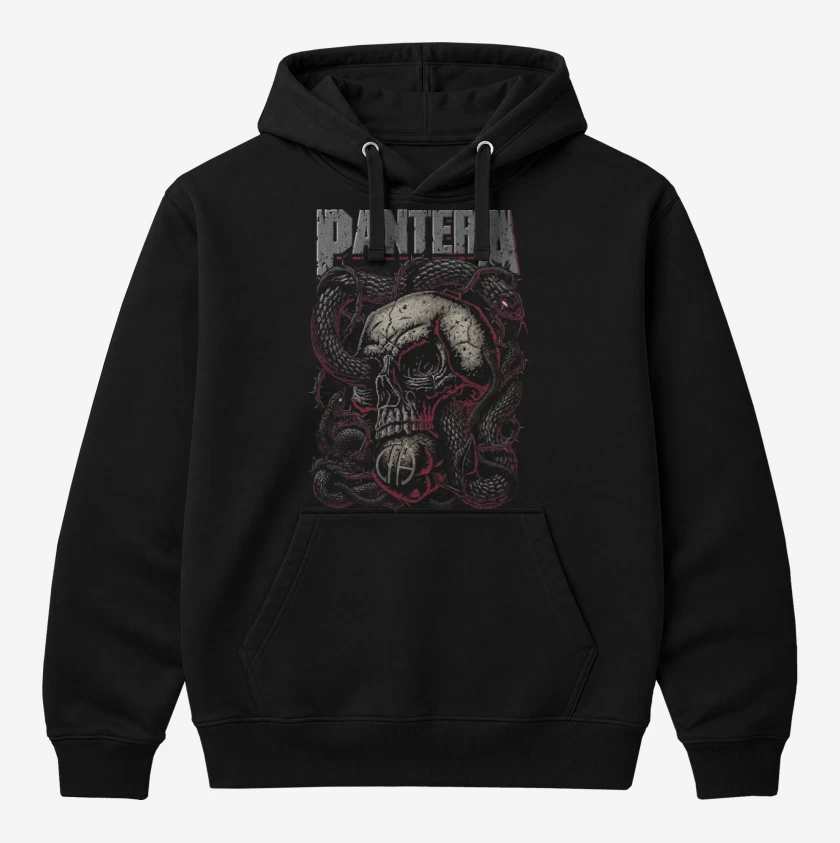 Polerón Canguro Negro de Pantera Calavera