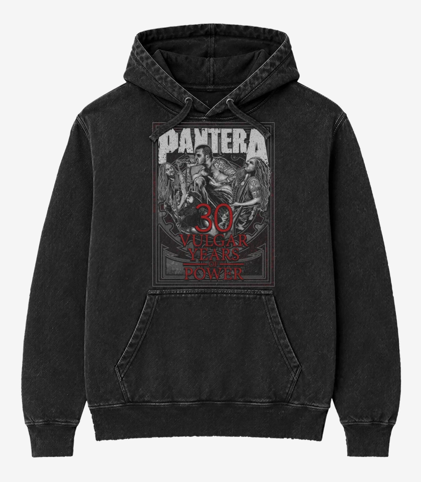Poleron Canguro Acid Wash Pantera 30 Vulgar Years