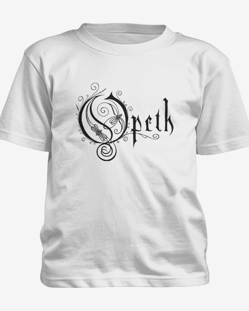 Polera de niño Blanco de Opeth logo