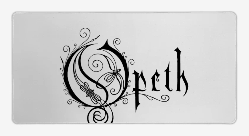 Mouse pad Gamer Blanco de Opeth logo