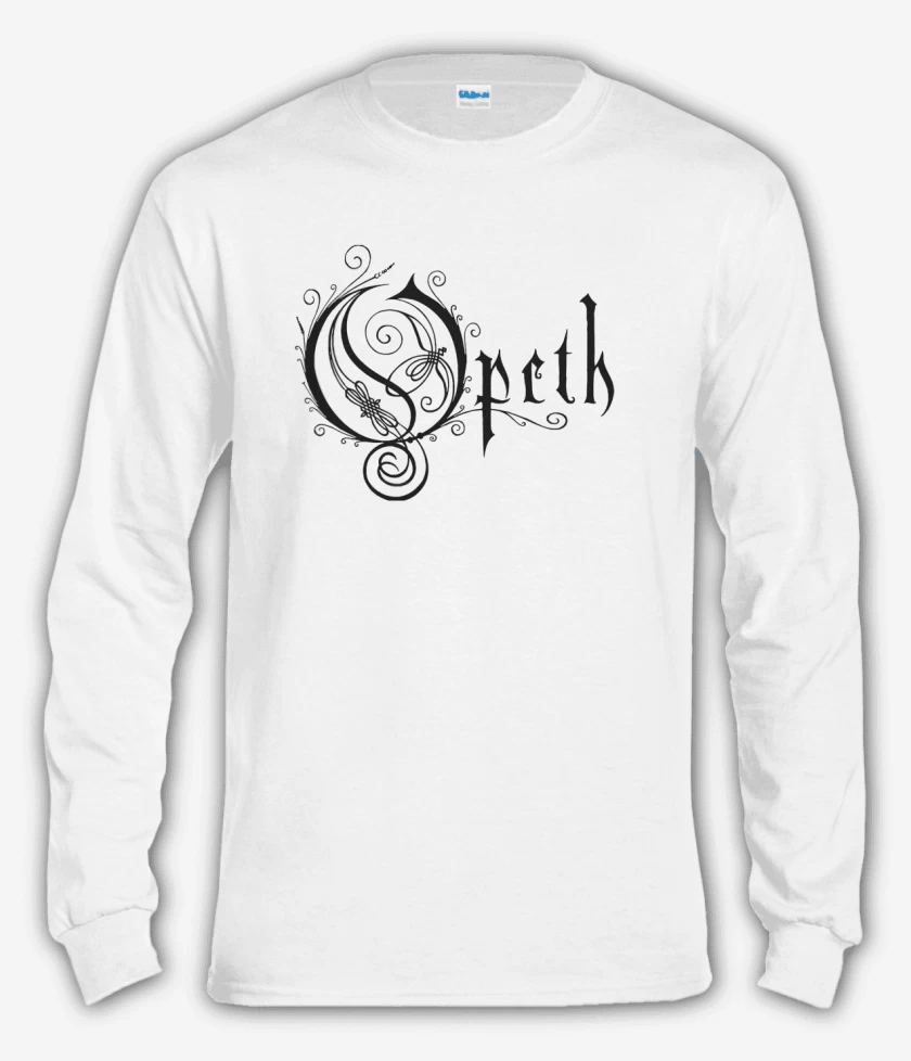 Polera manga larga Blanco de Opeth logo