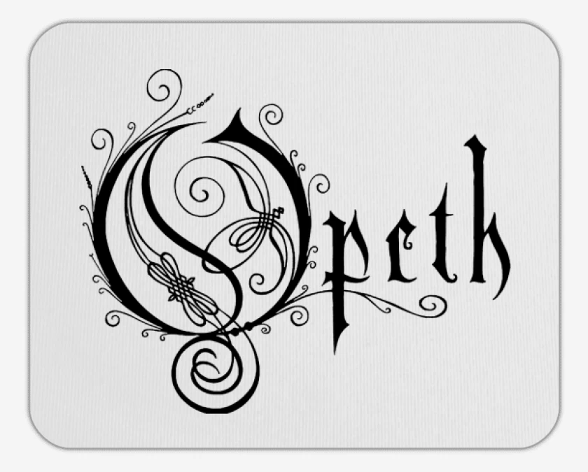 Mousepad Blanco de Opeth logo