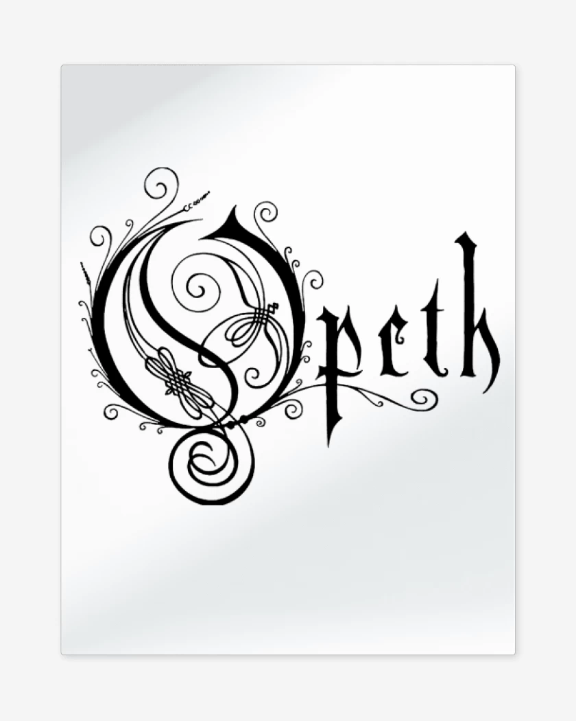 Print metalico Blanco de Opeth logo