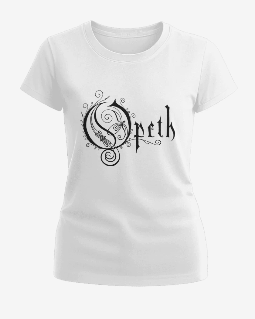 Polera de Mujer Blanco de Opeth logo
