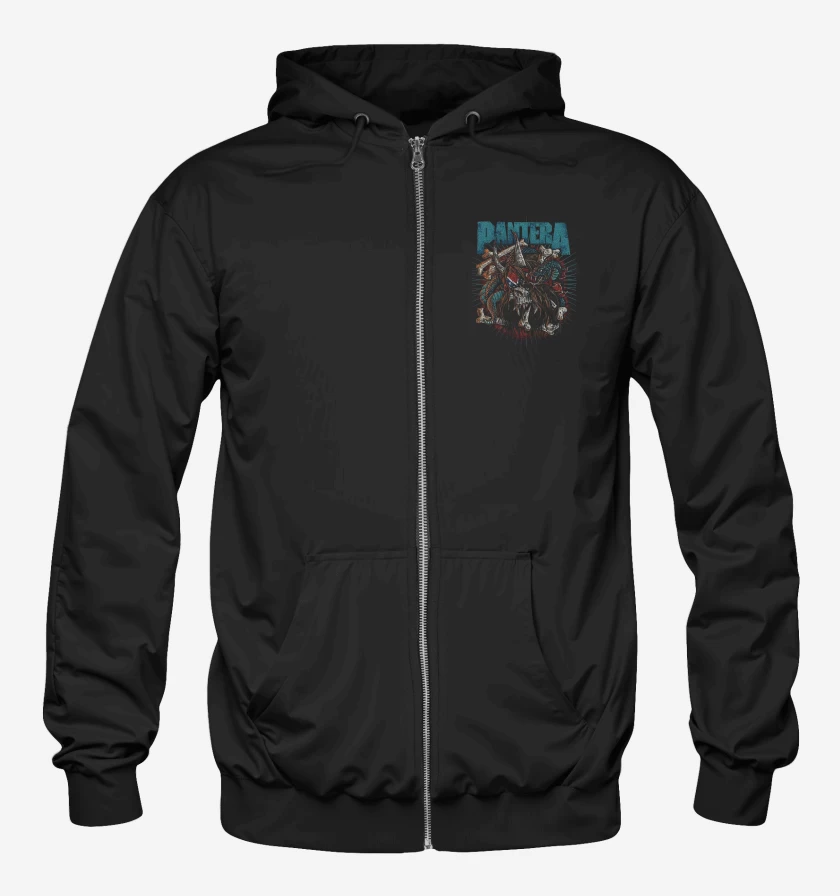 Poleron Canguro con cierre Negro de Pantera Dimebag Skull