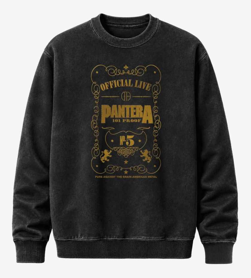 Poleron Polo Acid Wash Negro de Pantera Official Live