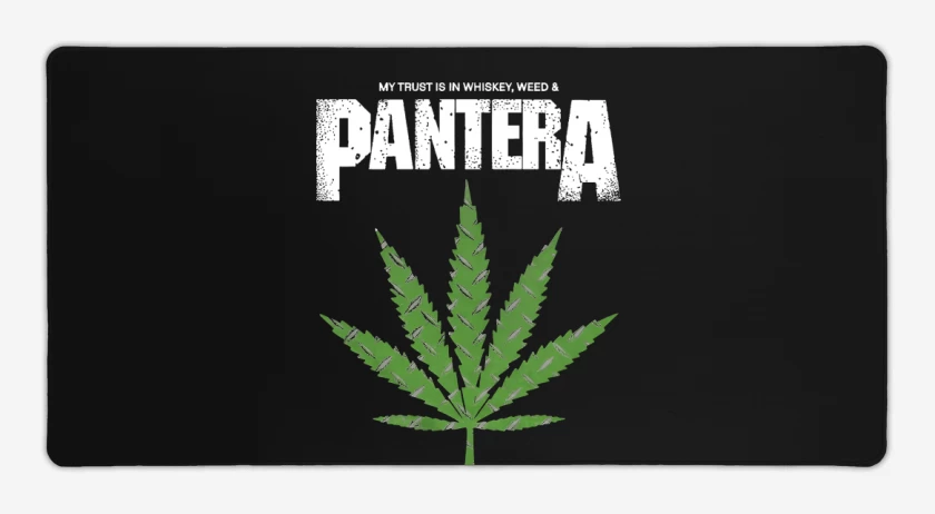 Mouse pad Gamer Negro de Pantera Weed
