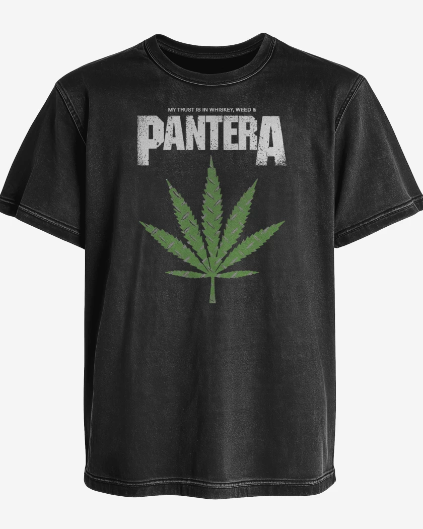 Polera desgastada Pantera Weed