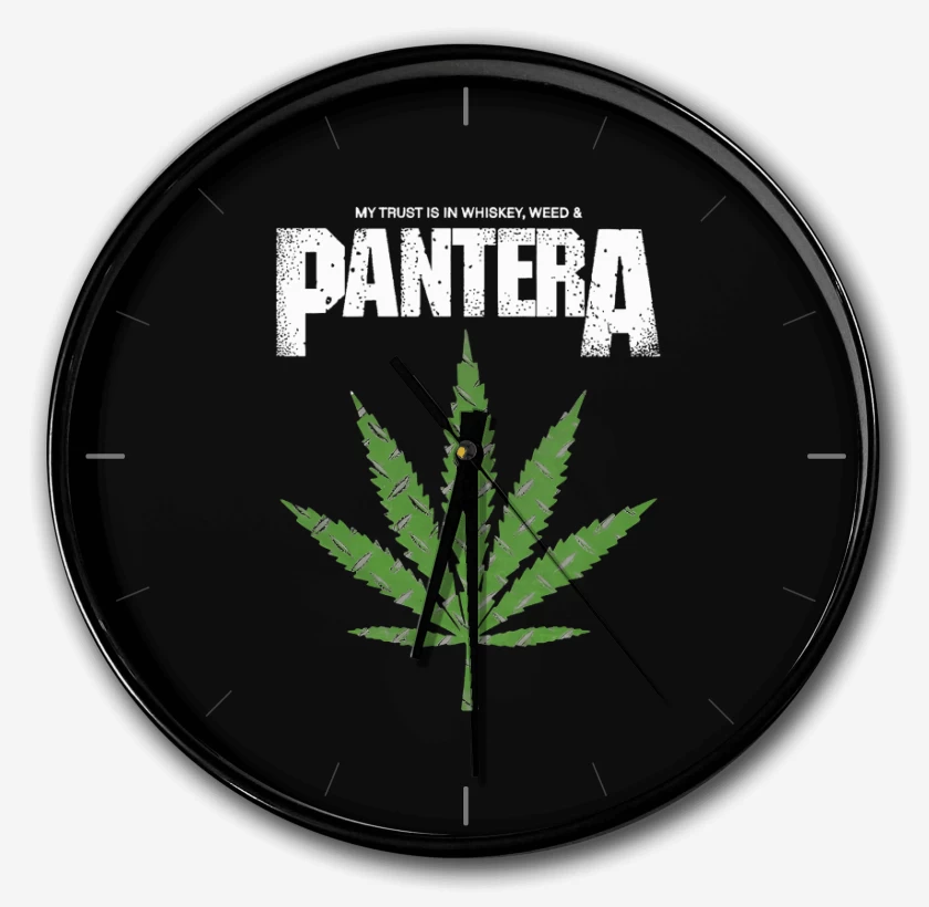 Reloj Negro de Pantera Weed