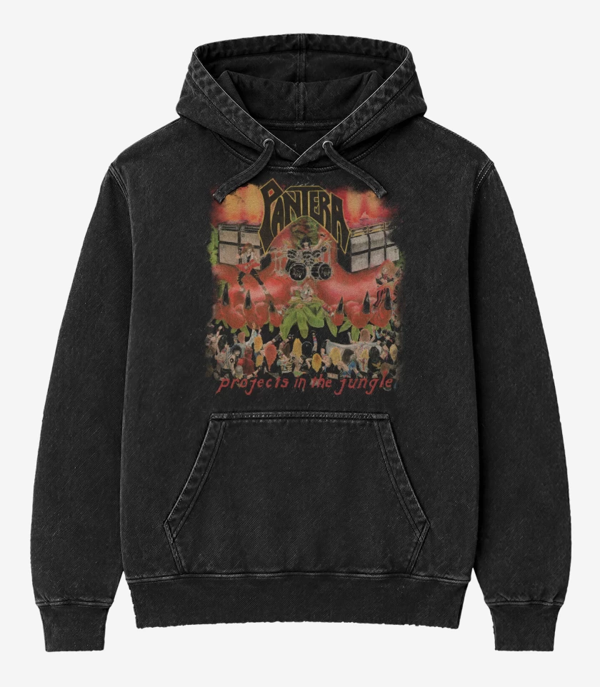 Poleron Canguro Acid Wash Negro de Pantera Projects in the Jungle