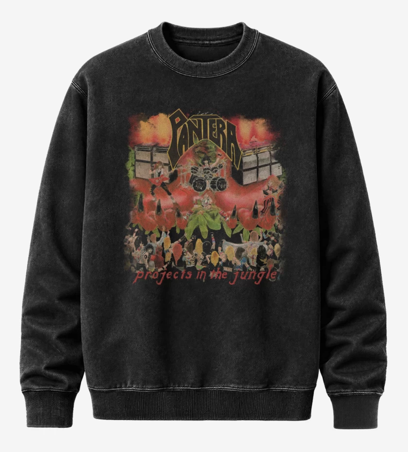 Poleron Polo Acid Wash Negro de Pantera Projects in the Jungle