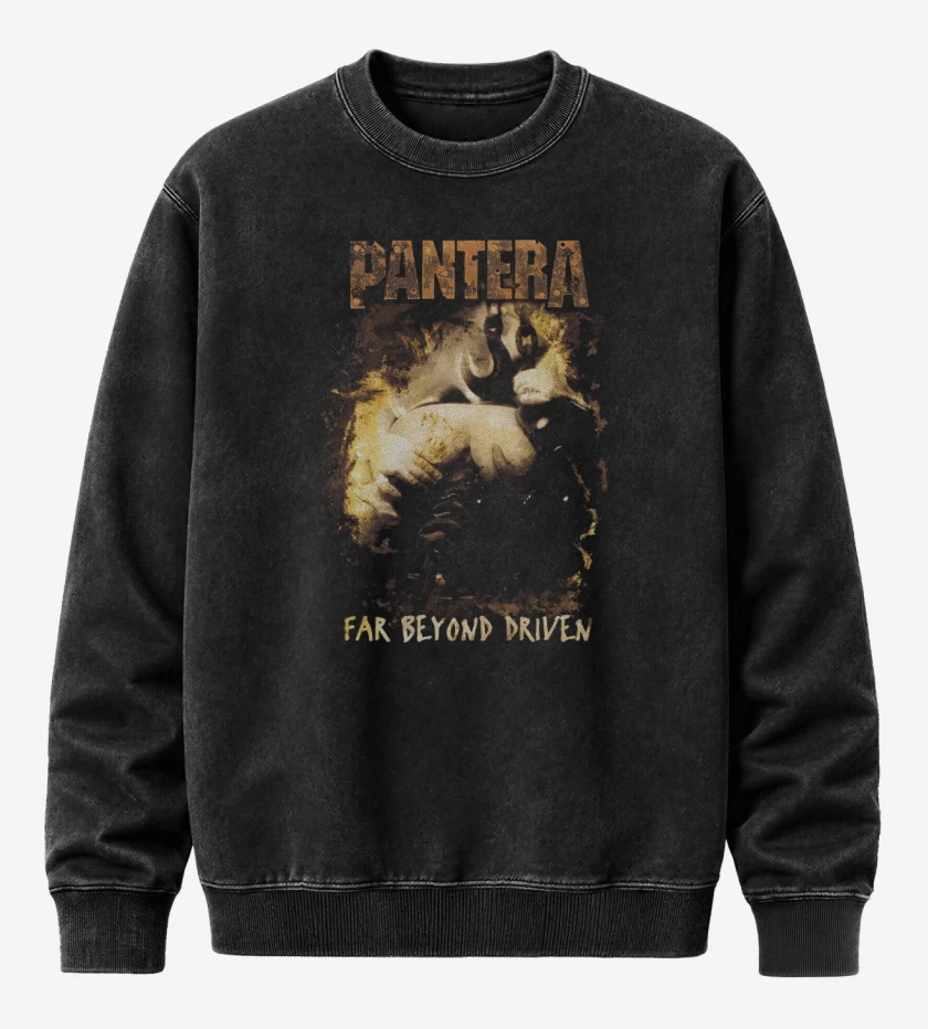 Poleron Polo Acid Wash Negro de Pantera Far Beyond Driven