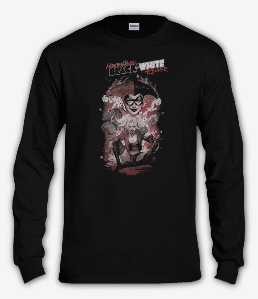 Polera manga larga Negro de Harley Quinn Black & White
