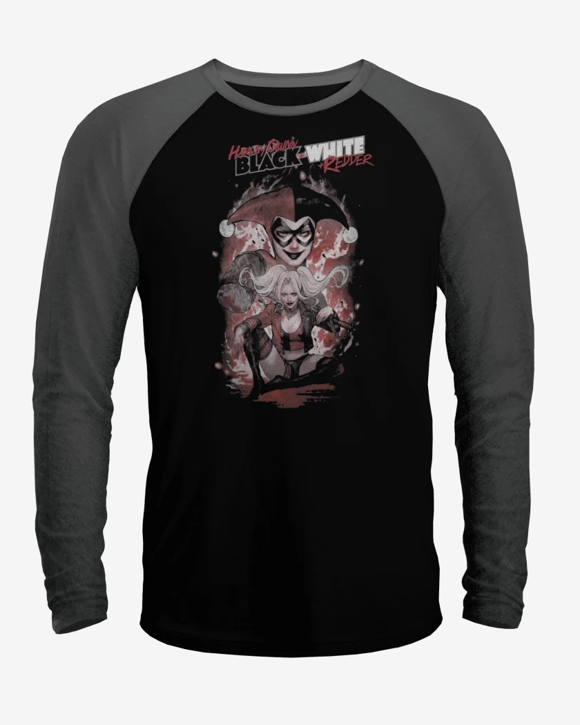 Polera Raglan Harley Quinn Black & White