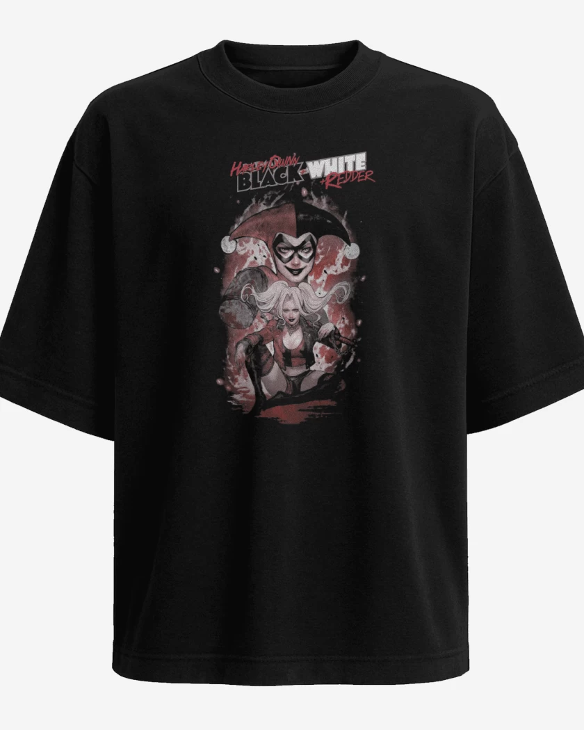 Polera Oversize Harley Quinn Black & White