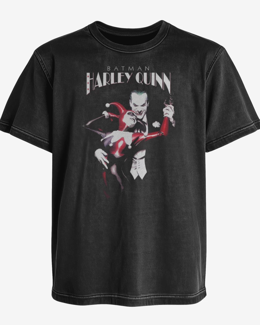 Polera desgastada Batman Harley Quinn