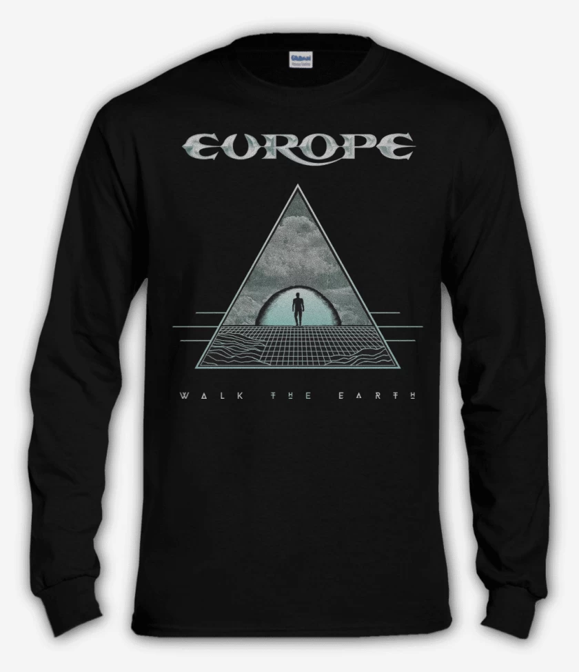 Polera manga larga Negro de Europe Walk The Earth