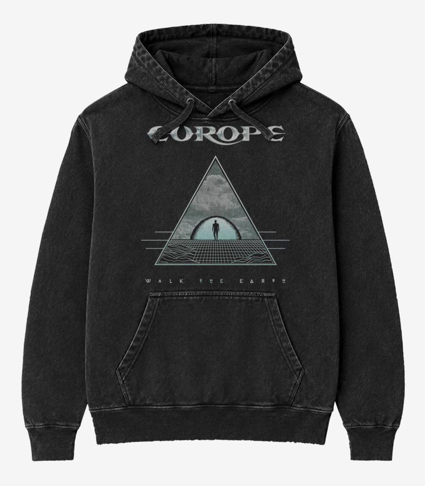 Poleron Canguro Acid Wash Negro de Europe Walk The Earth
