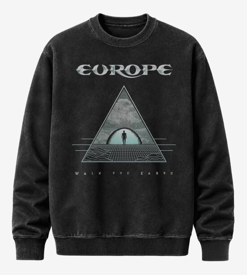 Poleron Polo Acid Wash Negro de Europe Walk The Earth