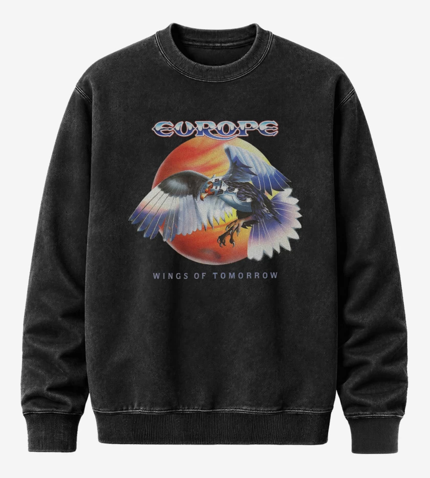 Poleron Polo Acid Wash Negro de Europe Wings of Tomorrow