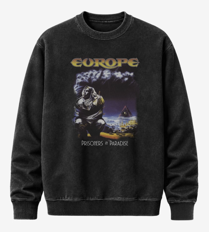Poleron Polo Acid Wash Negro de Europe Prisoners in Paradise
