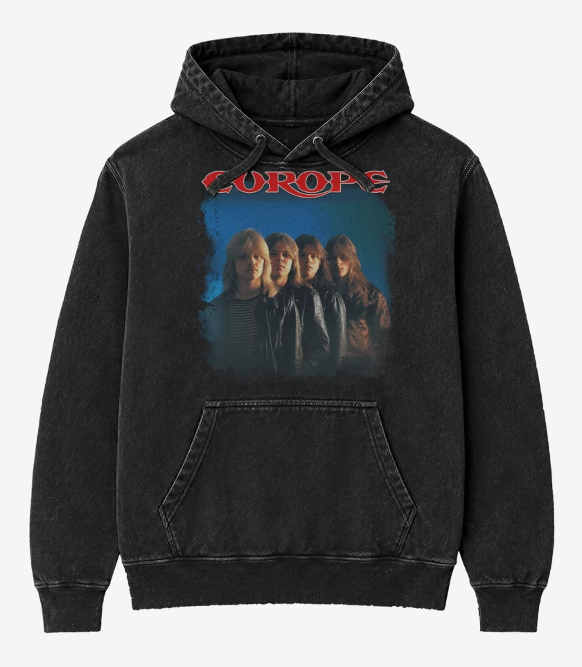Poleron Canguro Acid Wash Negro de Europe 1983