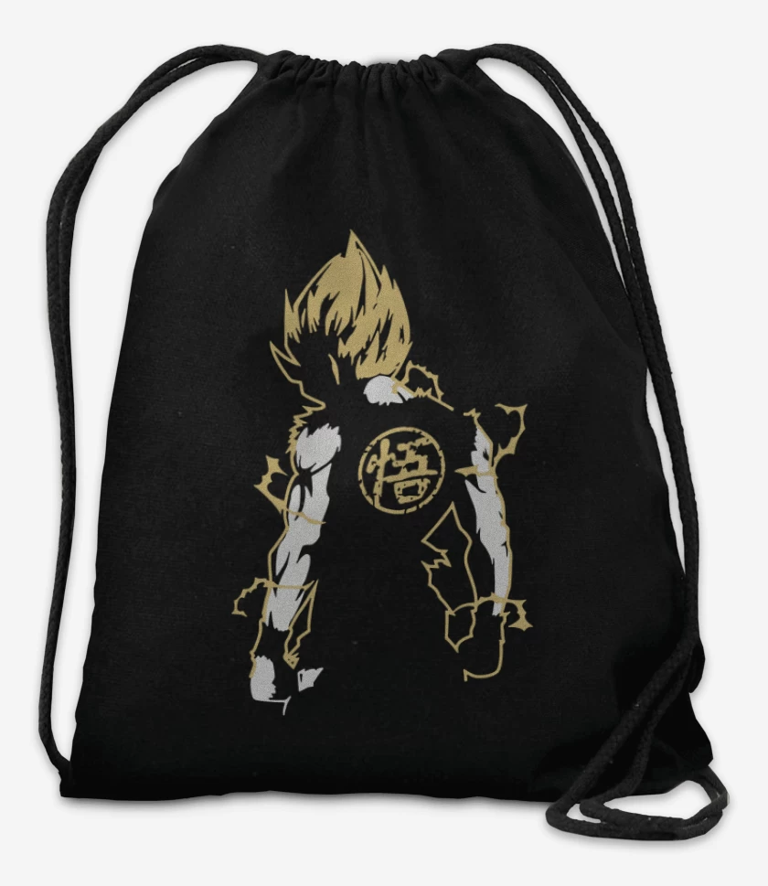 Mochila Negro de Goku Espalda