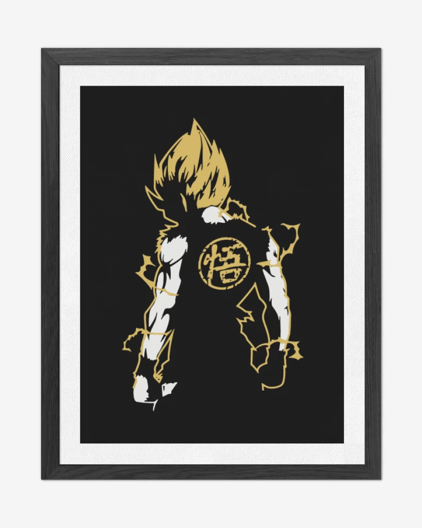Cuadro decorativo Negro de Goku Espalda