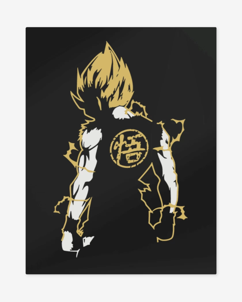 Print metalico Negro de Goku Espalda