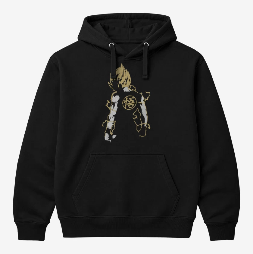 Polerón Canguro Negro de Goku Espalda
