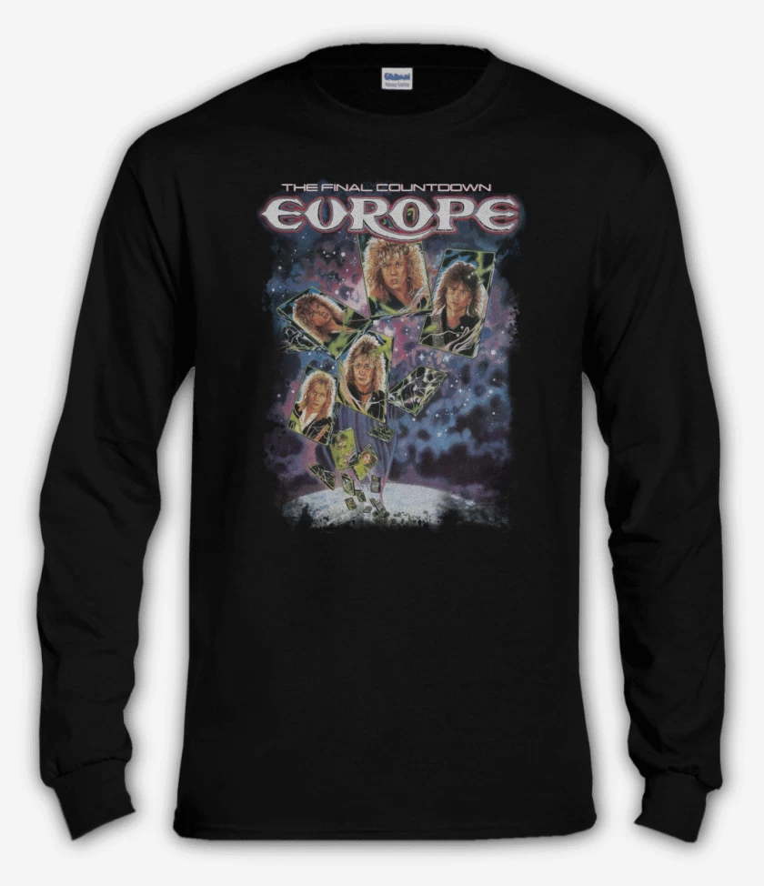 Polera manga larga Negro de Europe The Final Countdown