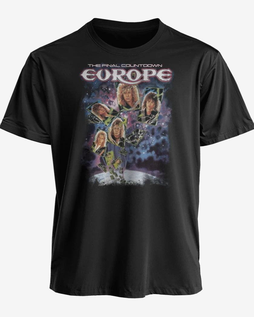 Polera premium Negro de Europe The Final Countdown