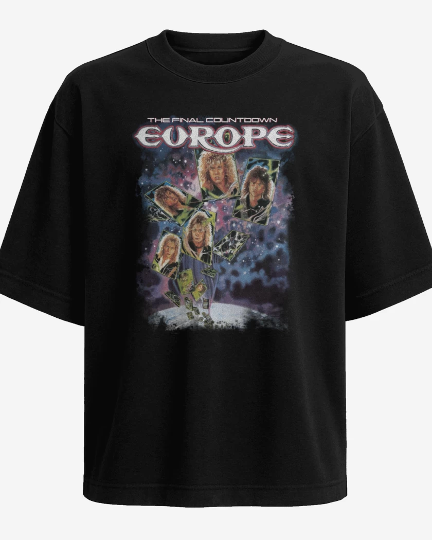 Polera Oversize Negro de Europe The Final Countdown
