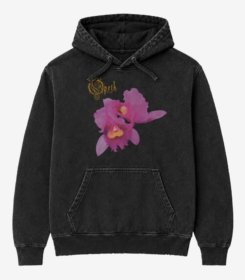 Poleron Canguro Acid Wash Negro de Orchid
