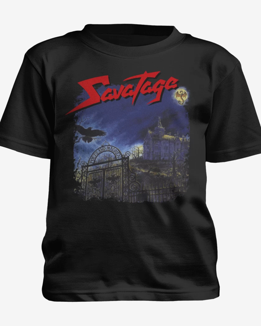 Polera de niño Negro de Savatage Poets and Madmen