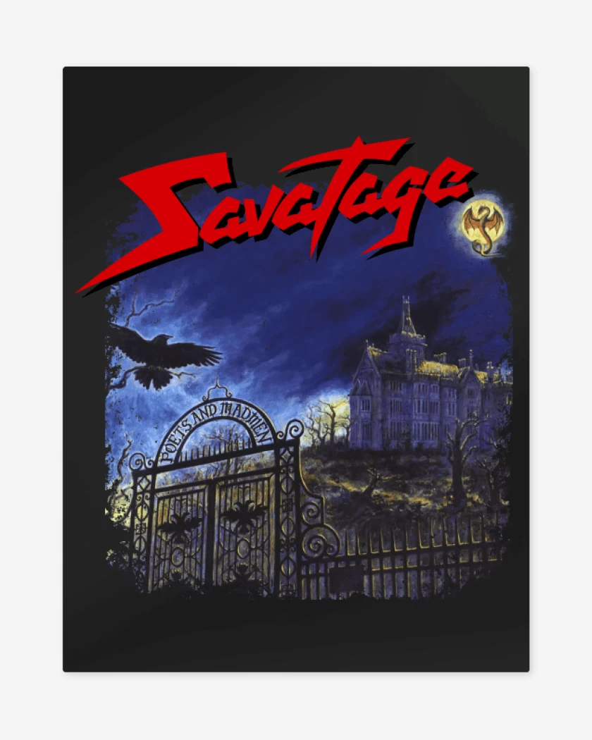 Print metalico Negro de Savatage Poets and Madmen