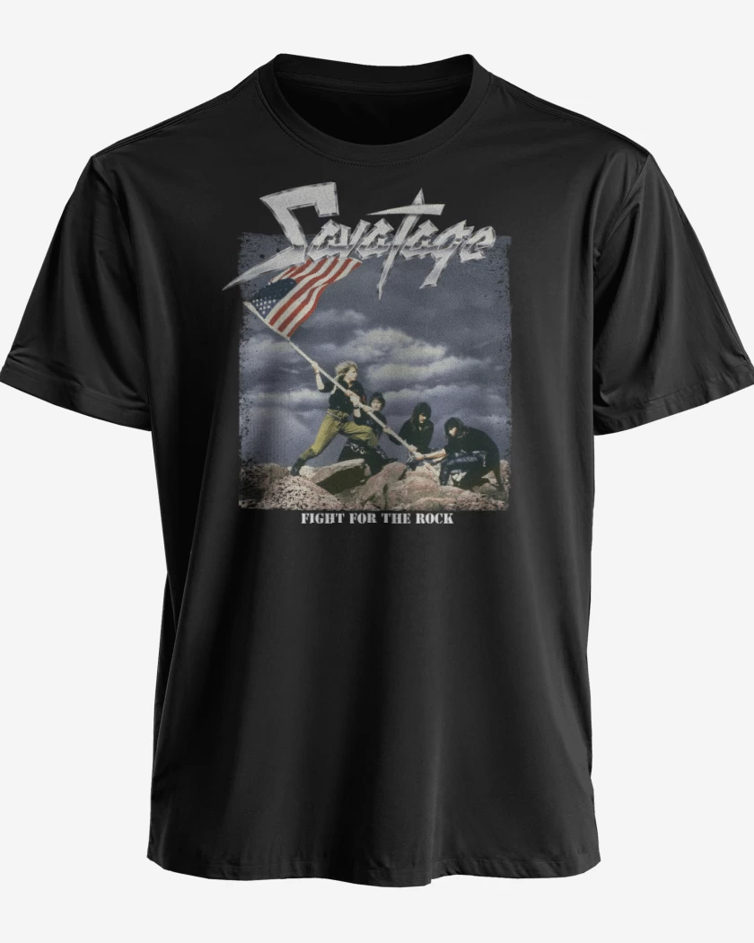 Polera premium Negro de Savatage Fight for the Rock