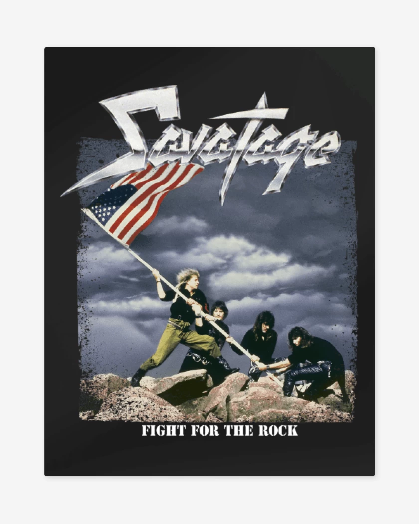 Print metalico Negro de Savatage Fight for the Rock