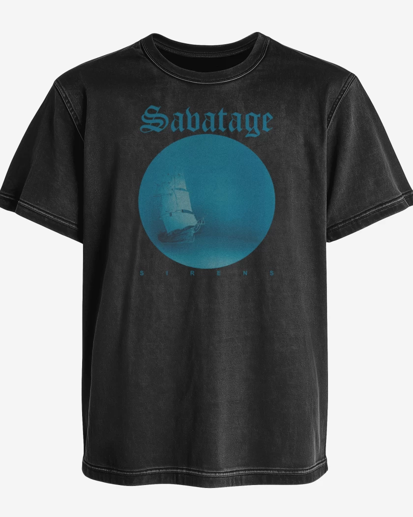 Polera desgastada Negro de Savatage Sirens v2
