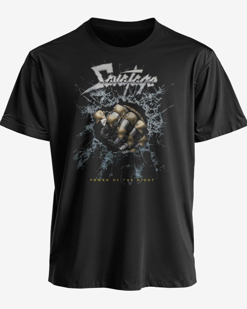 Polera premium Negro de Savatage Power of the Night