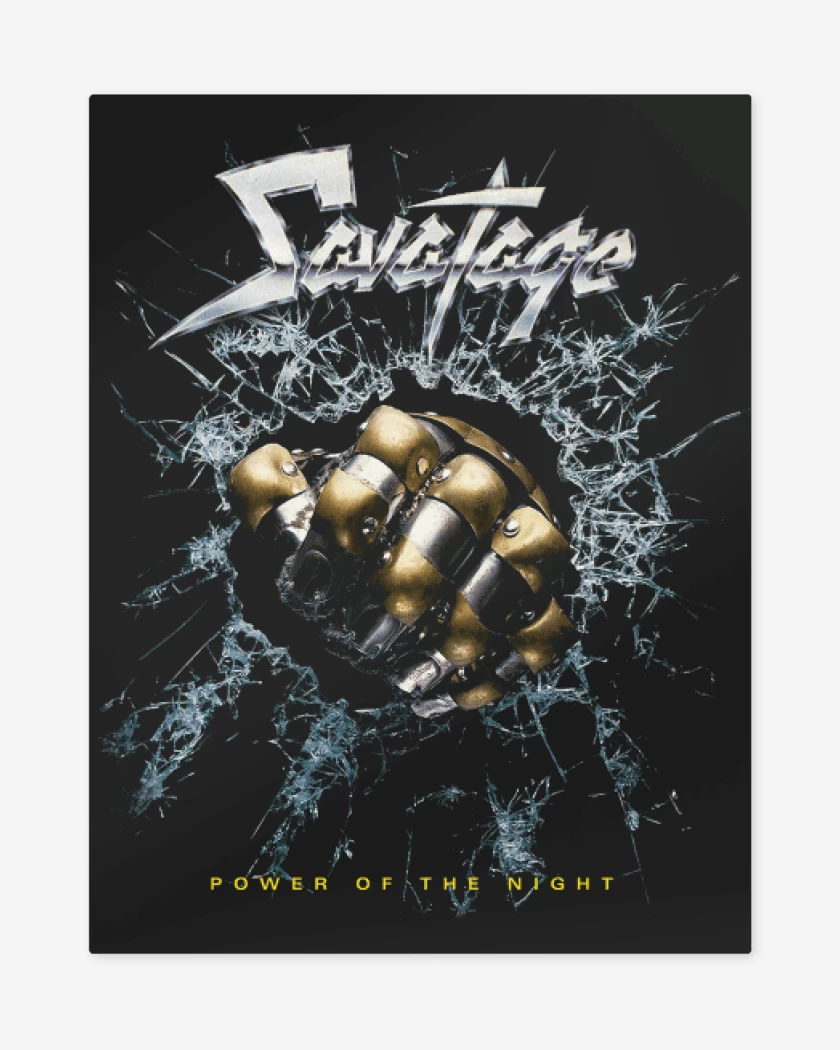 Print metalico Negro de Savatage Power of the Night