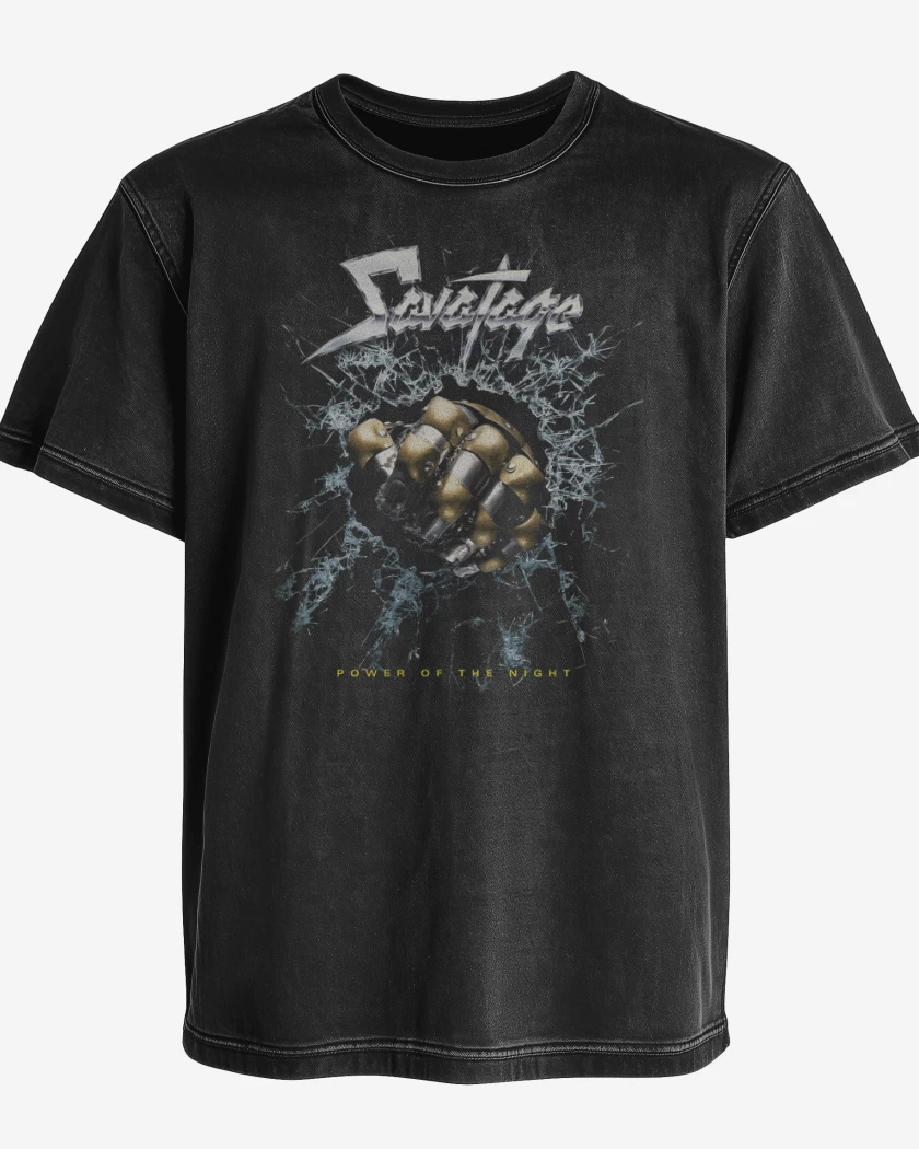 Polera desgastada Savatage Power of the Night