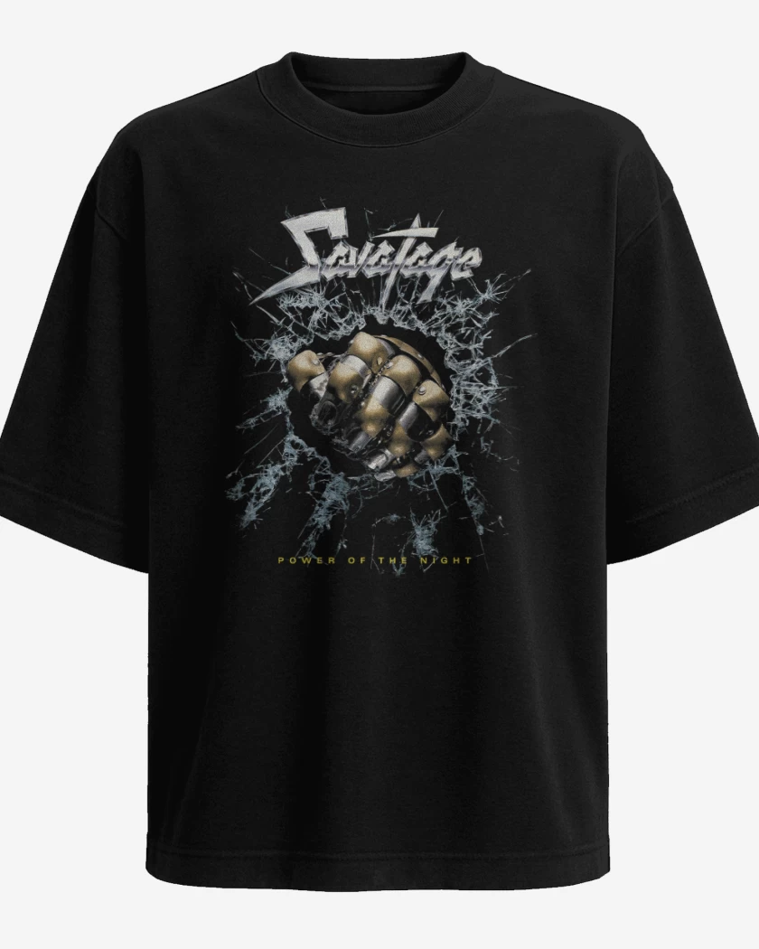 Polera Oversize Negro de Savatage Power of the Night