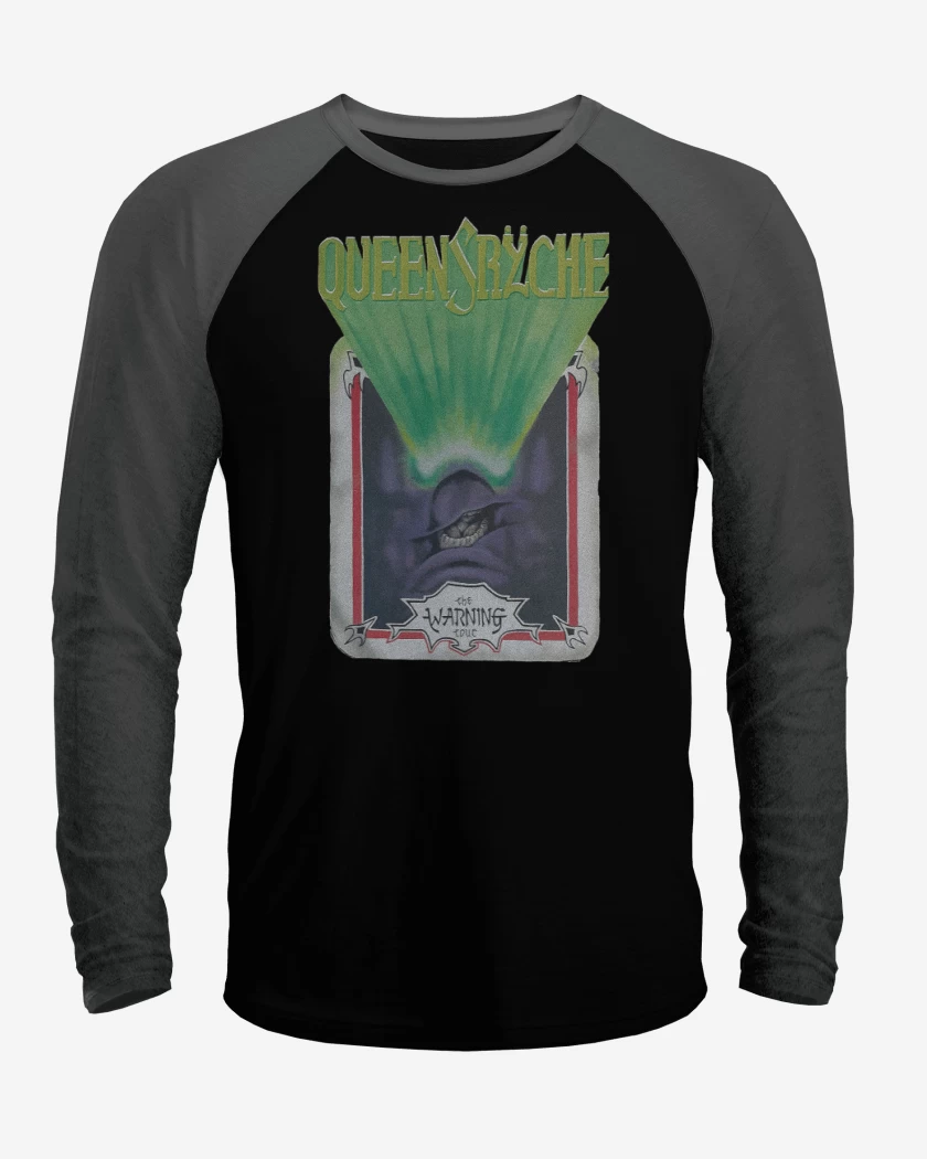 Polera Raglan Negro / Negro Heather de Queensryche The Warning