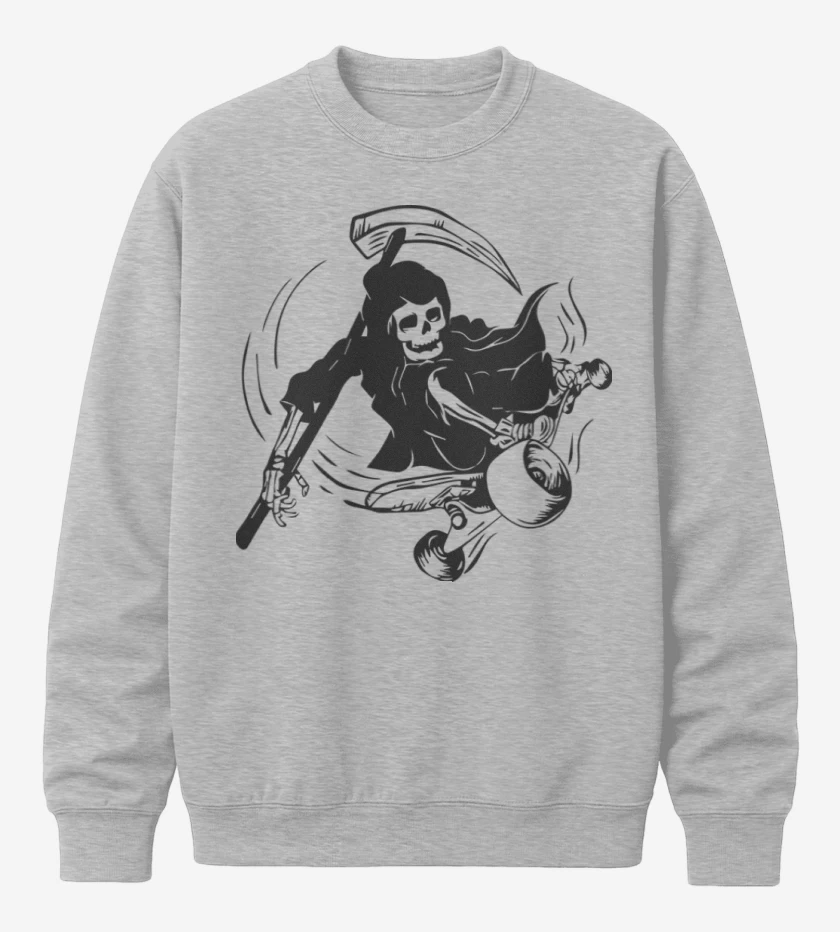 Poleron polo Gris Melange de Muerte skater