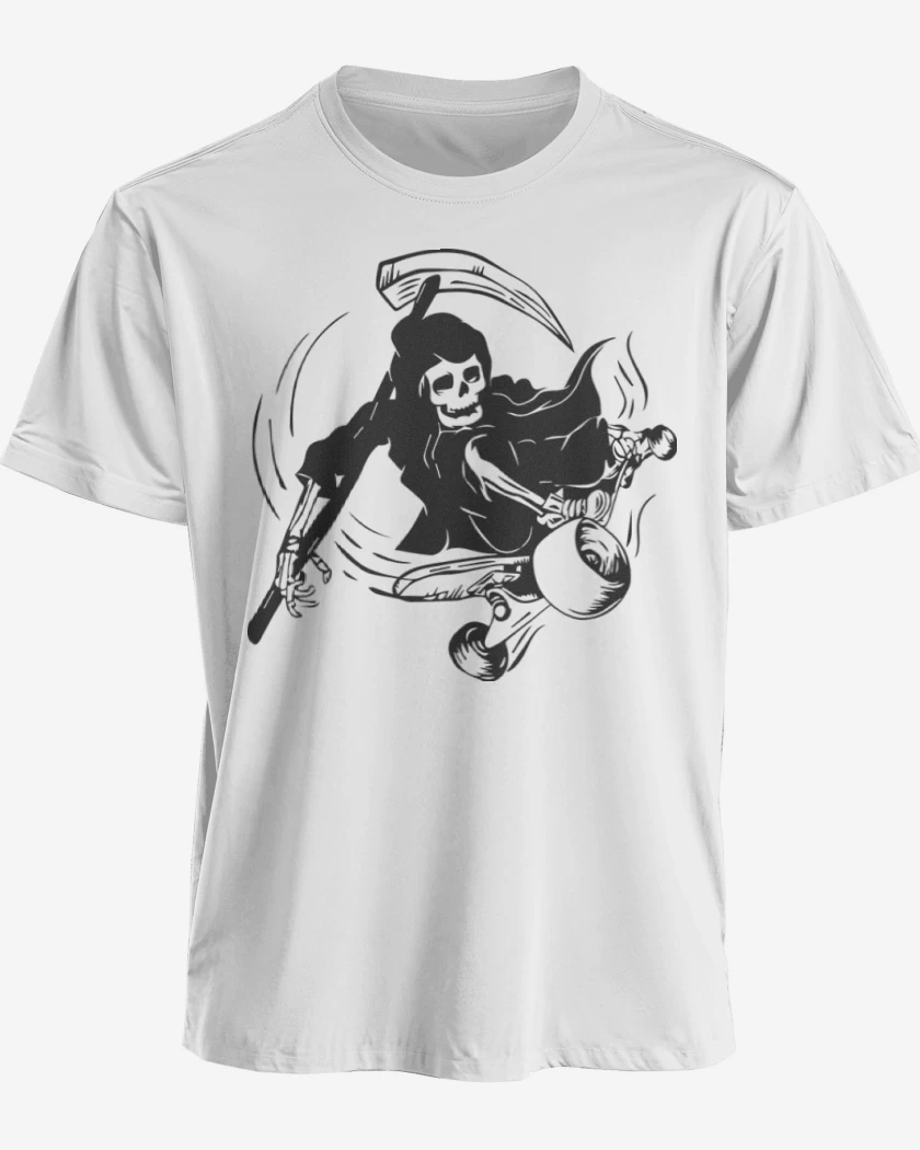 Polera premium Blanco de Muerte skater