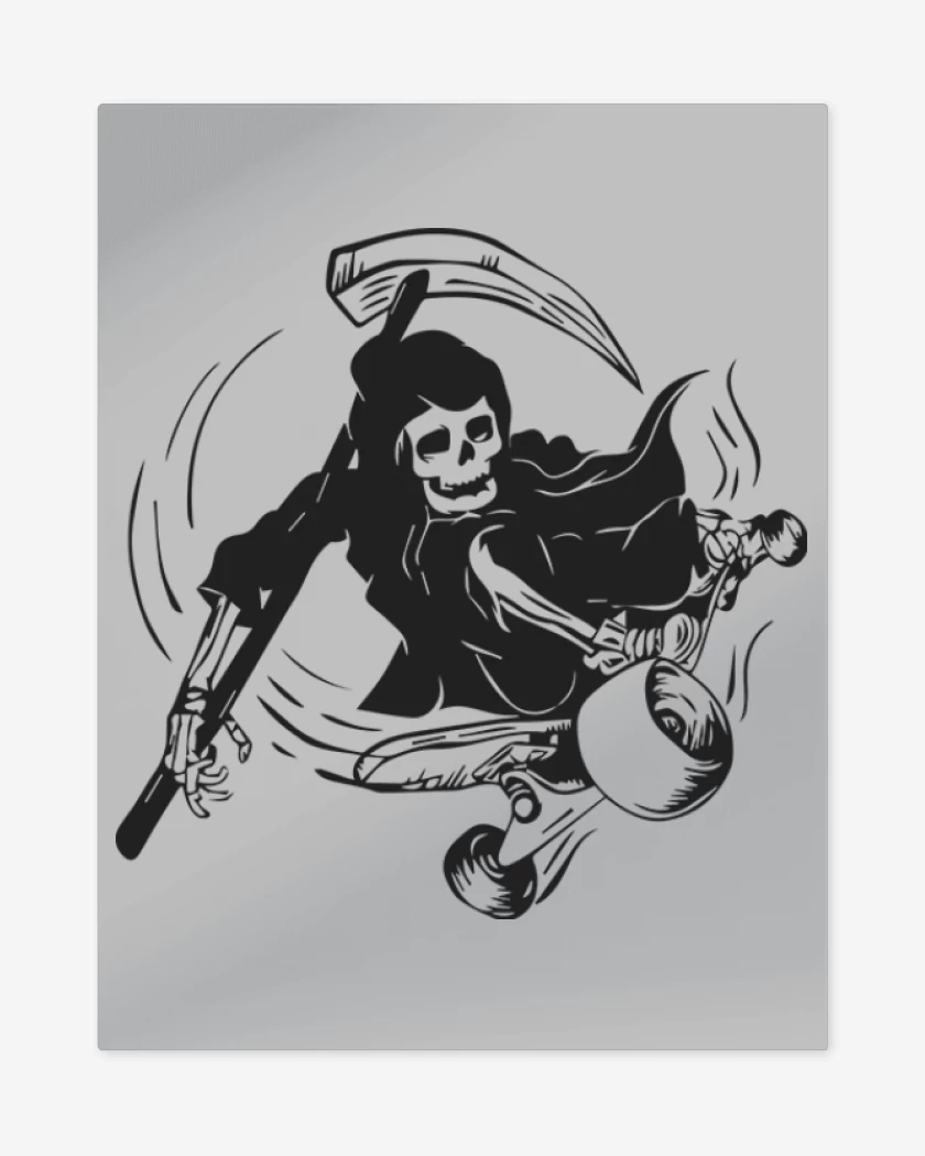 Print metalico Gris Melange de Muerte skater