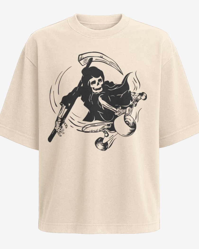 Polera Oversize Beige de Muerte skater