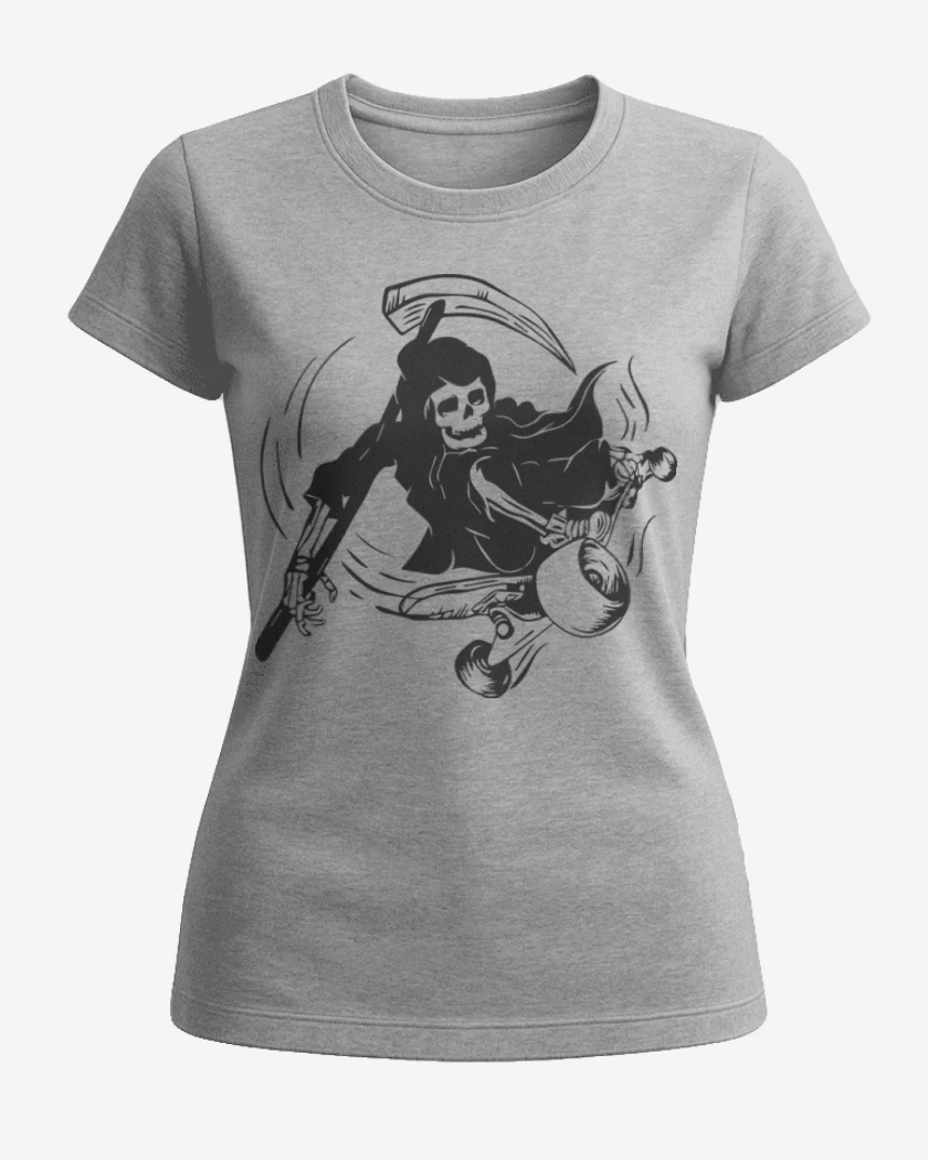 Polera de Mujer Gris Melange de Muerte skater
