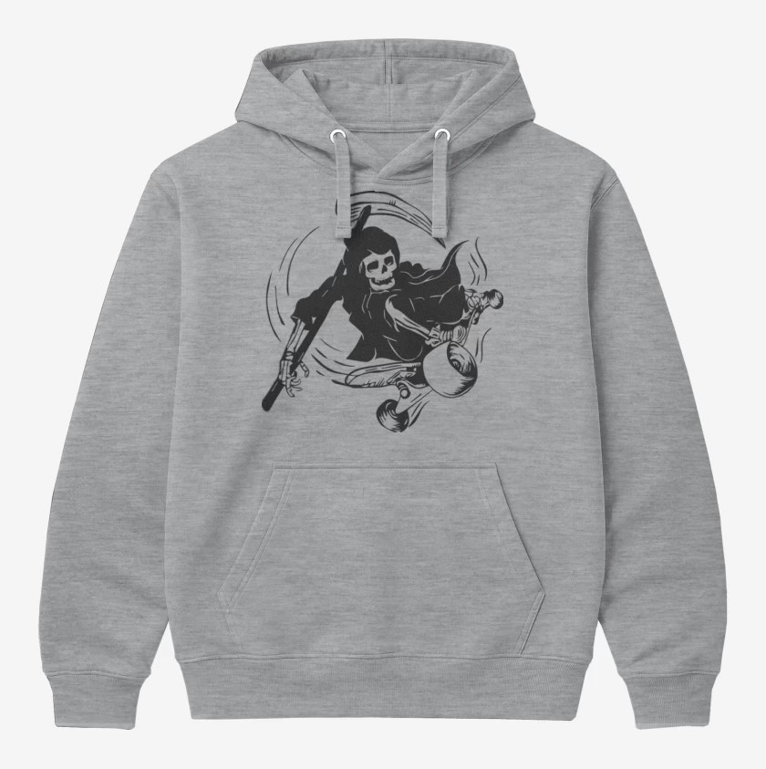 Polerón Canguro Gris Melange de Muerte skater